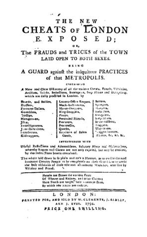 Read Online The New Cheats of London Exposed, or the Frauds and Tricks of the Town Laid Open to Both Sexes: Being a Guard Against the Iniquitous Practices of That Metropolis - Richard King file in PDF
