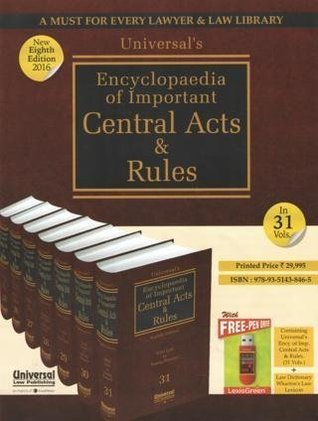 Full Download Encyclopaedia of Important Central Acts and Rules, 8th Edition. (In 31 Vols.) with Free - Pan Drive - Universal's | PDF