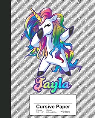 Download Cursive Paper: JAYLA Unicorn Rainbow Notebook -  | PDF