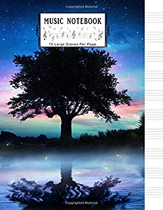Read Online Music Notebook: Blank Sheet Music Notebook: Starry Night with Lonely Tree Music Journal│Musicians Notebook│Manuscript Paper│Large Size 8.5x11 with  per Page for Musicians, Teachers and Students - Angel Ahrendts | PDF